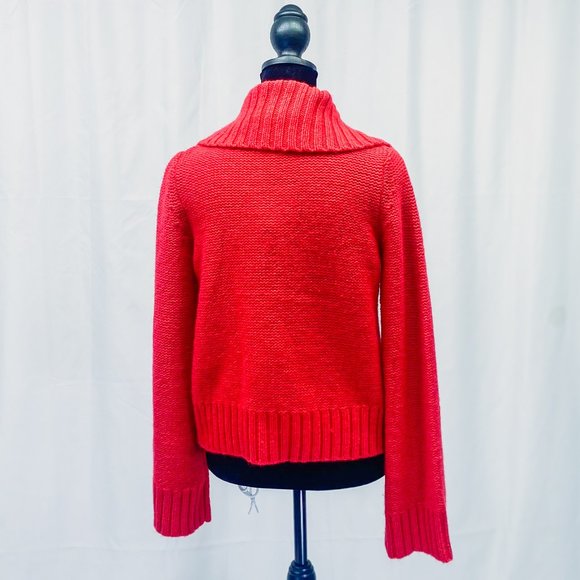 Women's Classy Knit Button Down Sweater INC Lipstick Red Light Jacket Small - Picture 6 of 12